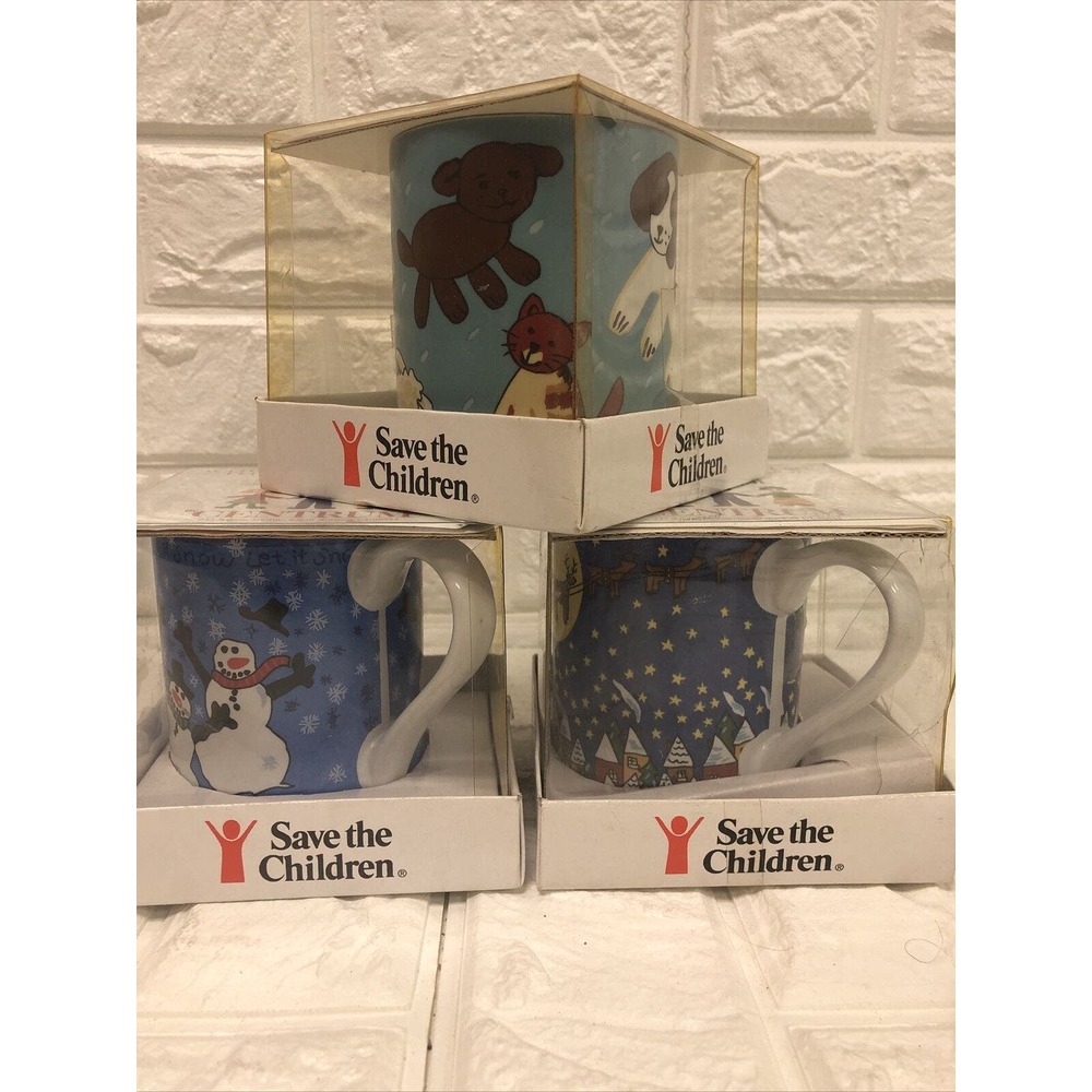 Vintage Lot Of 3 Save the Children By Centrum Coffee Mug Cups New Old Stock‎